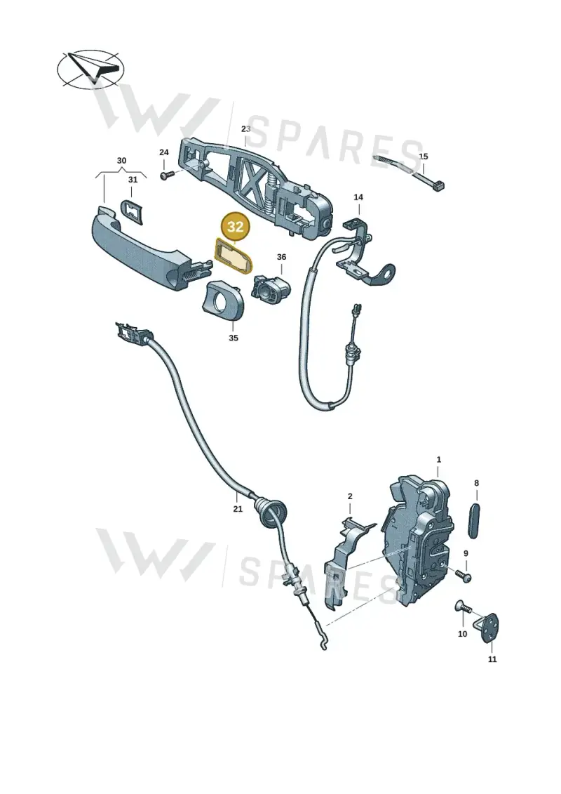 1C0837211A — Volkswagen Transport. multivan (2019-2024) diagram 7ep837000, position 32