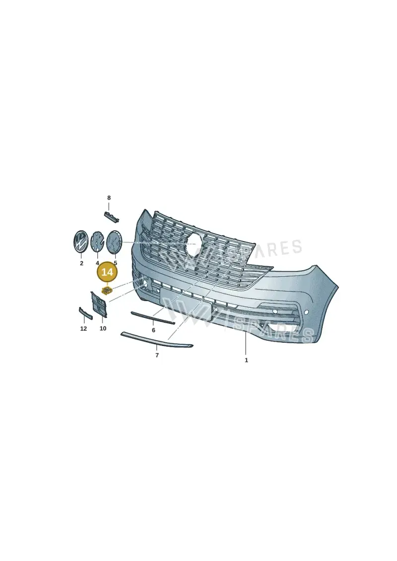 1C0867388 — Volkswagen Single-cab transp. (2019-2024) diagram 7fp853000, position 14