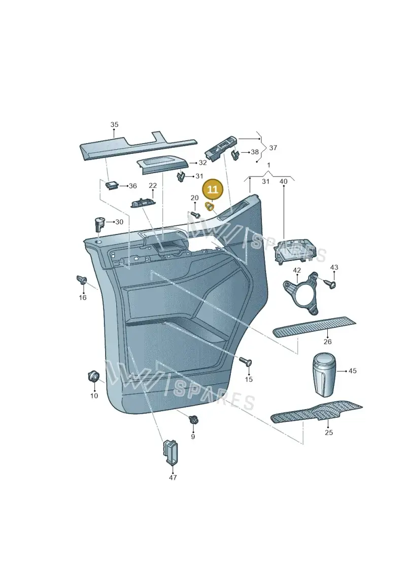 1C0867971 — Volkswagen Caravelle (2015-2019) diagram 861867000, position 11