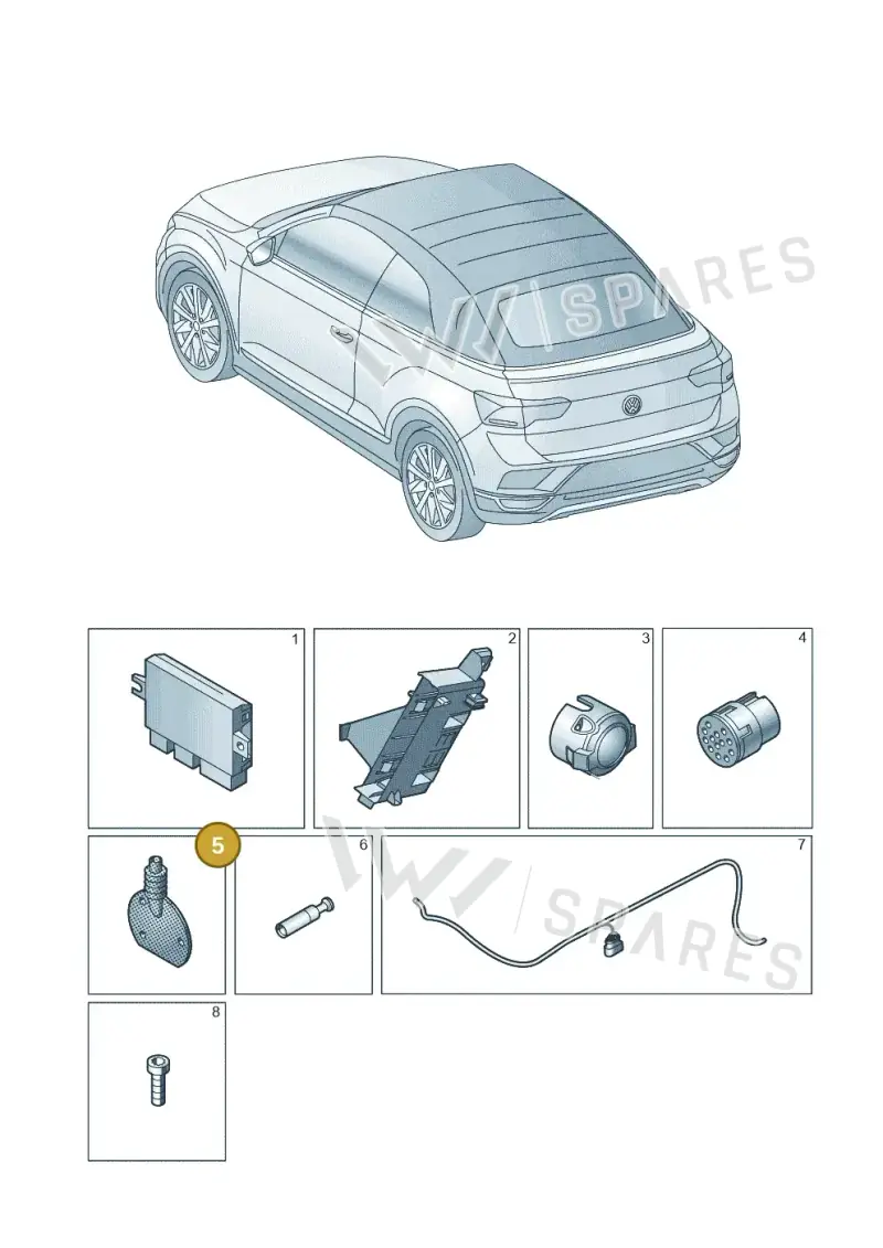 1C0945527 — Volkswagen T-Roc convertible 1.5 (2019-2024) diagram 2gk945055, position 5