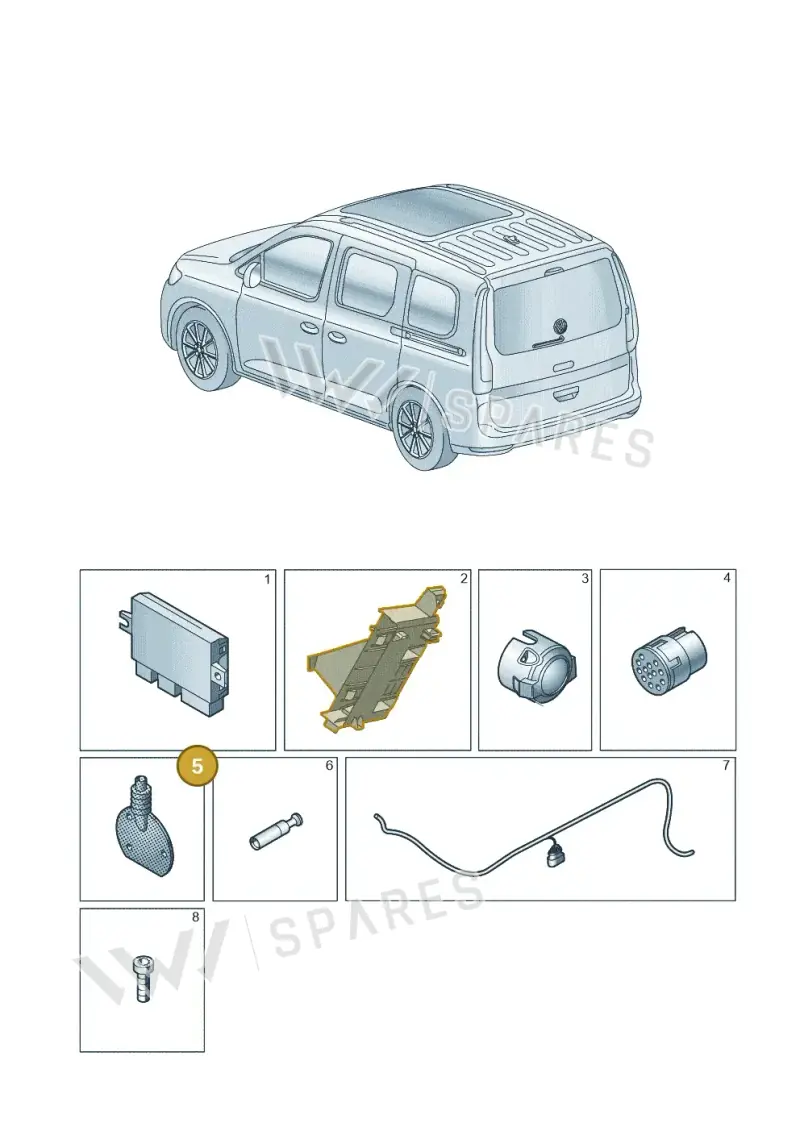 1C0945527 — Volkswagen Caddy Maxi Kombi (2020-2024) diagram 2ka945055, position 5