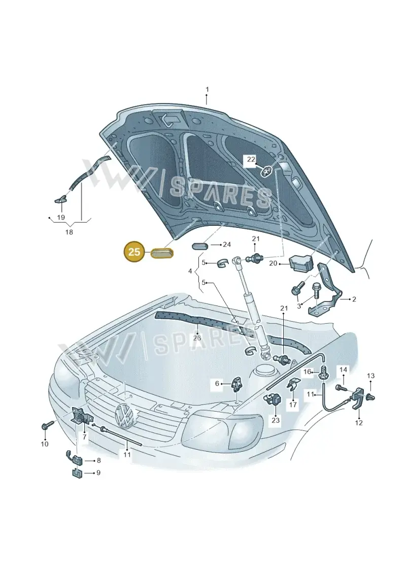1C0955440 — Volkswagen POLO (1999-2001) diagram 240823100, position 25