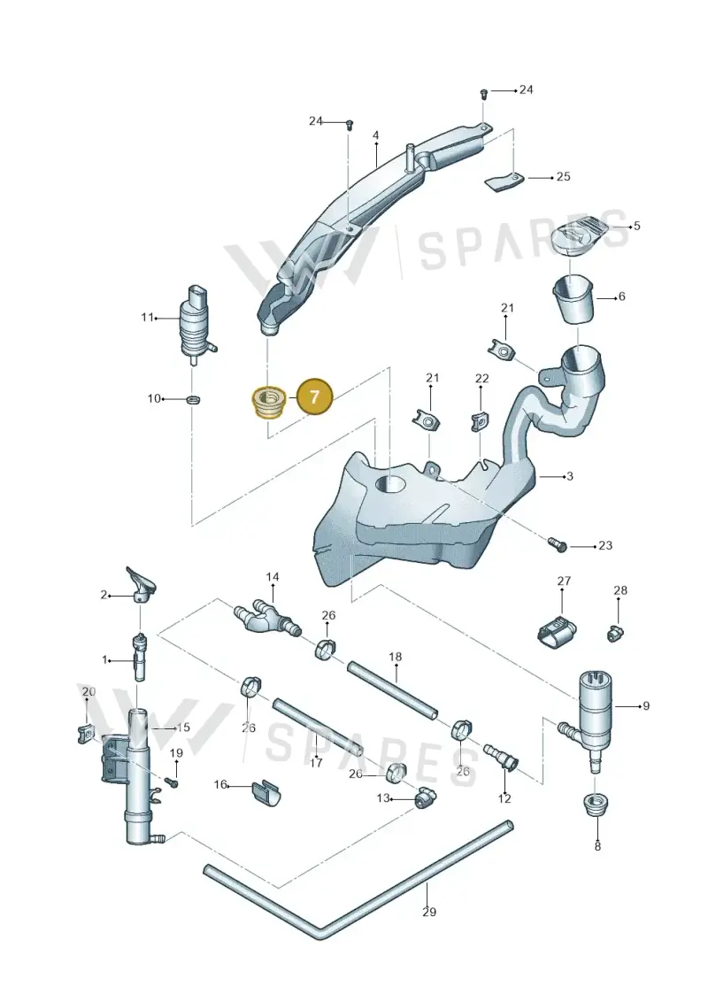 1C0955489 — Volkswagen New Beetle Cabrio. (2003-2005) diagram 279955300, position 7