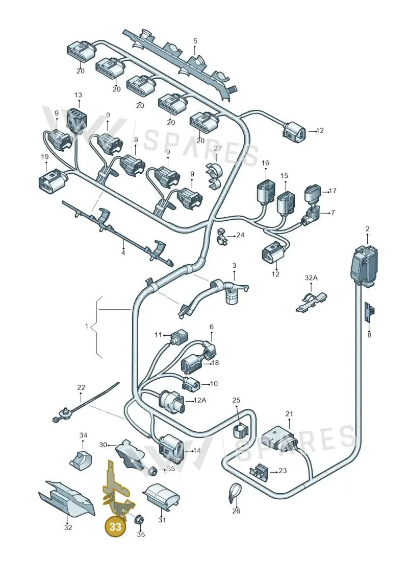 1C0971858B — Volkswagen New Passat (2011-2015) diagram 691971080, position 33