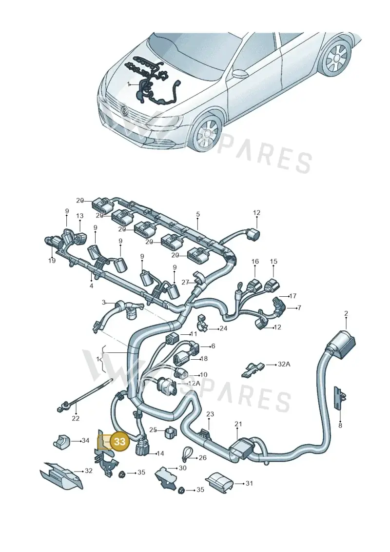 1C0971858B — Volkswagen Jetta (2014-2017) diagram 789971005, position 33