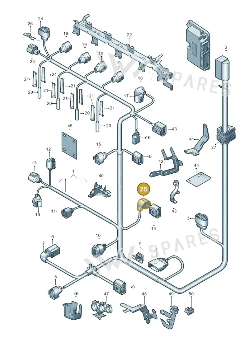 1C0971921 — Skoda Yeti (2009-2013) diagram 419971210, position 25