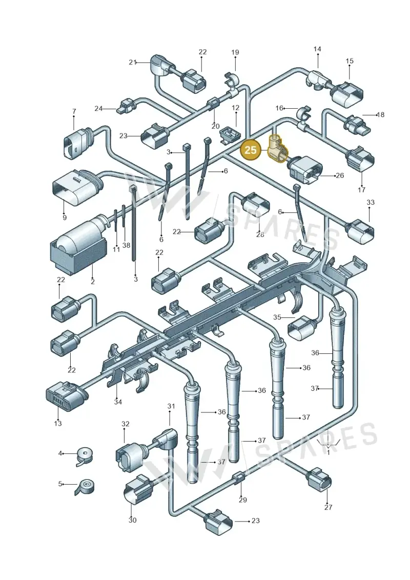 1C0971921 — Volkswagen Golf estate (2009-2013) diagram 684971070, position 25