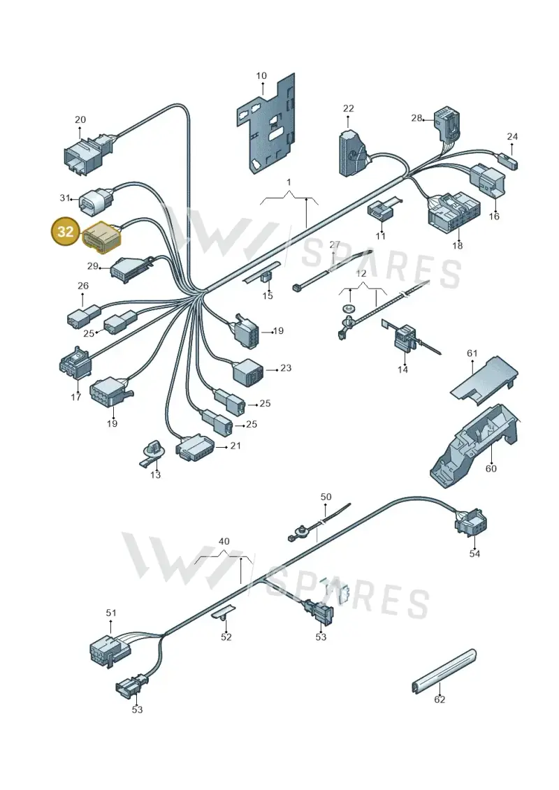 1C0973993 — Volkswagen Jetta variant (2009-2014) diagram 460972270, position 32