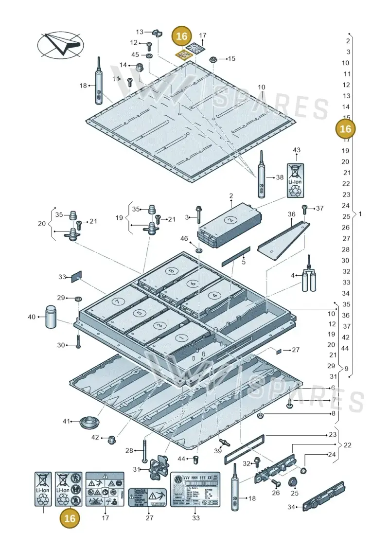 1EA010505 — SEAT CUPRA Born (2021-) diagram 052915050, position 16