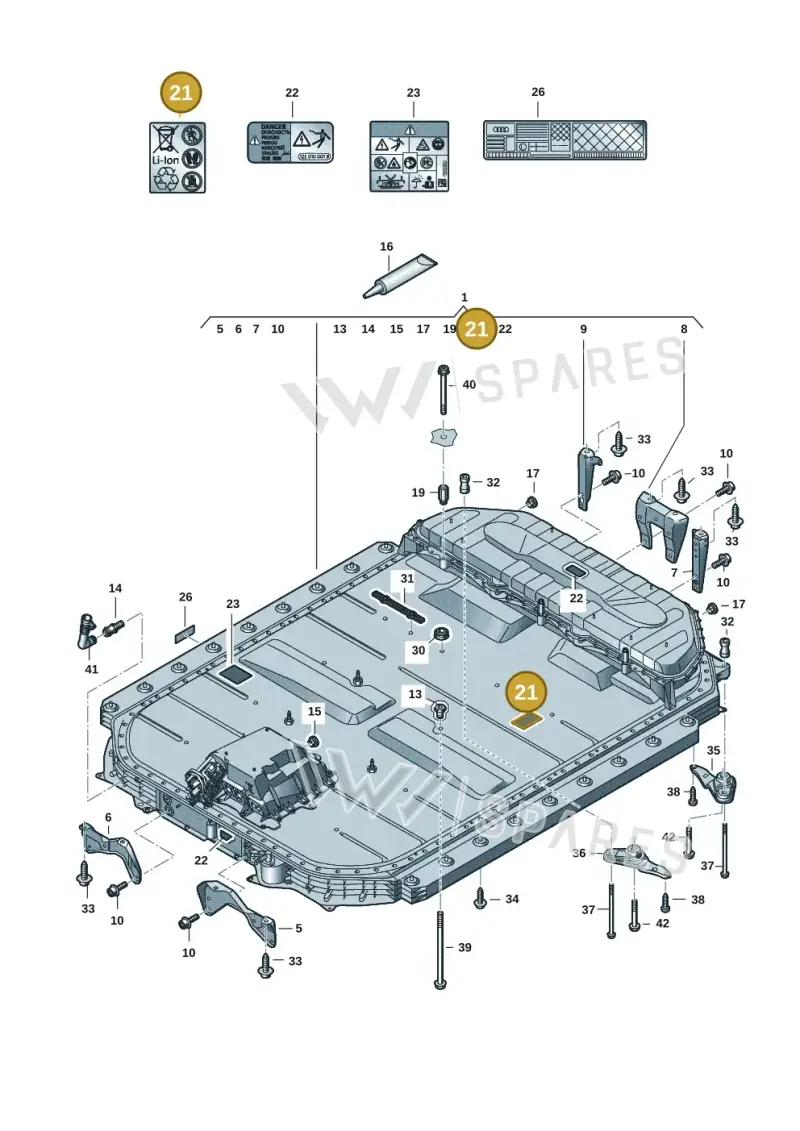 1EA010505D — Audi Q8 e-tron (2018-2025) diagram 586915500, position 21