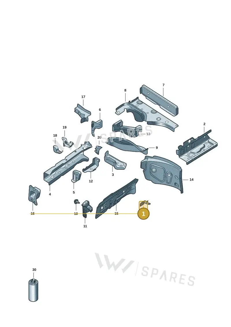 1EA611845B — Volkswagen ID.7 Limousine Pro (2023-) diagram 14b803000, position 1
