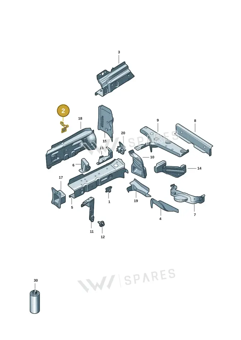 1EA611846B — Volkswagen ID.7 Limousine Pro (2023-) diagram 14b803001, position 2