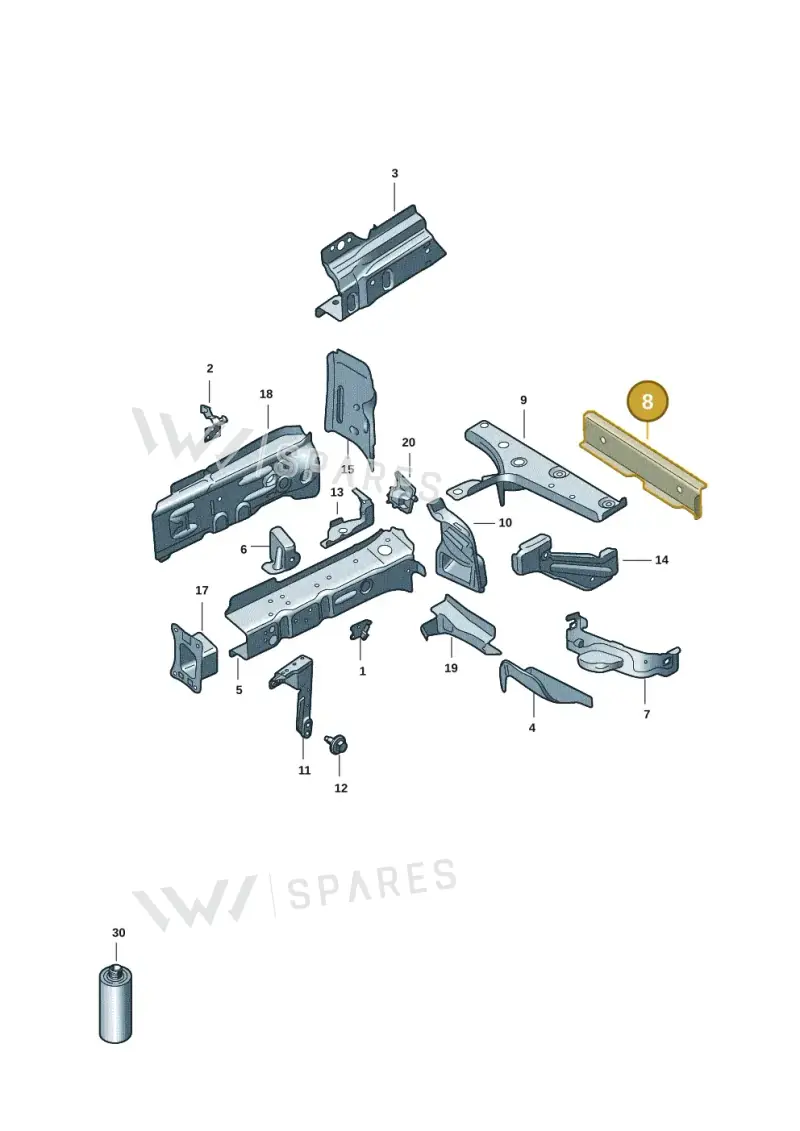 1EA803230 — Volkswagen ID.7 Limousine Pro (2023-) diagram 14b803001, position 8