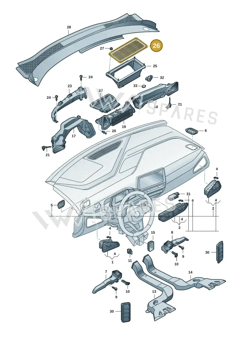 1EA819060D — Volkswagen ID.3 Pro (2019-2024) diagram 10a819300, position 26