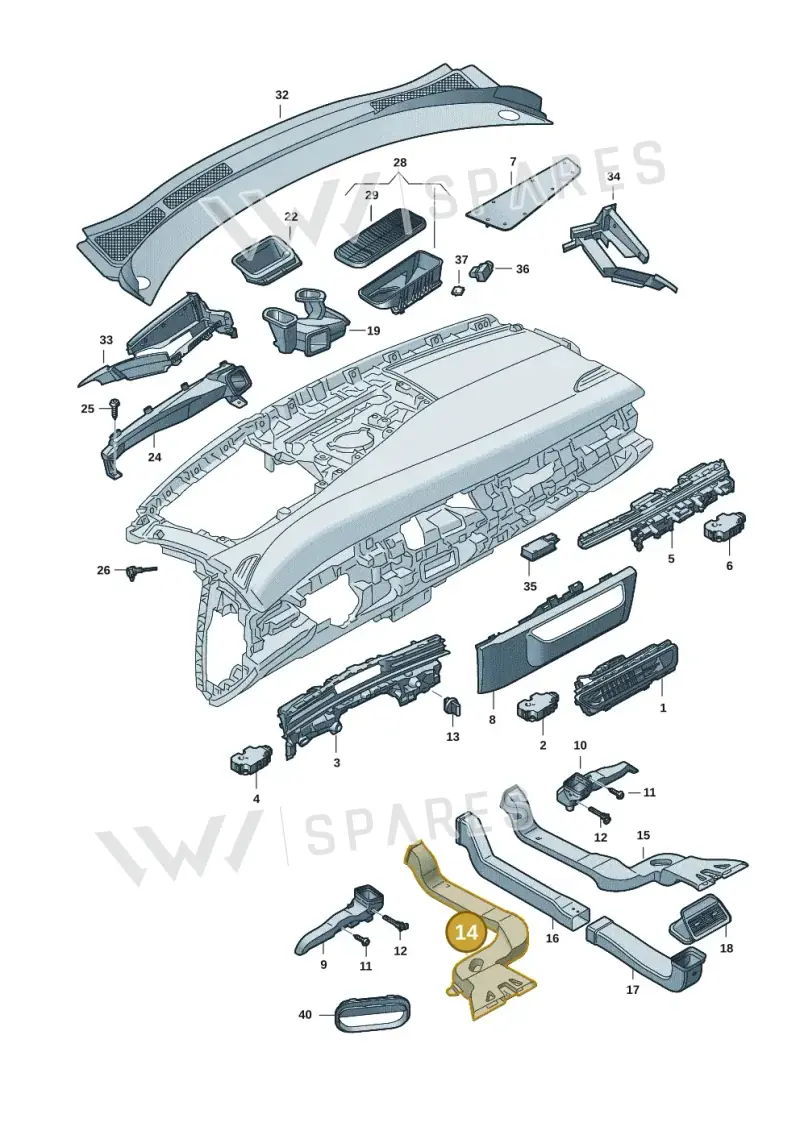 1EA819801 — Volkswagen ID.7 Limousine Pro (2023-) diagram 14b819300, position 14