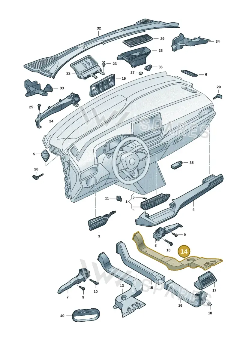 1EA819802 — Volkswagen ID.4 Pro (2020-2023) diagram 11a819300, position 14