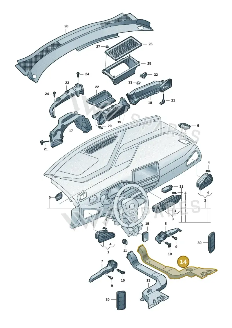 1EA819806 — Volkswagen ID.3 Pro (2019-2024) diagram 10a819300, position 14