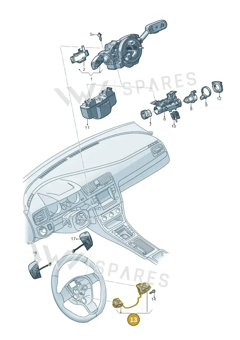 1EA959442DKVQ — Volkswagen T-Roc convertible 1.5 (2019-2024) diagram 813095351, position 13