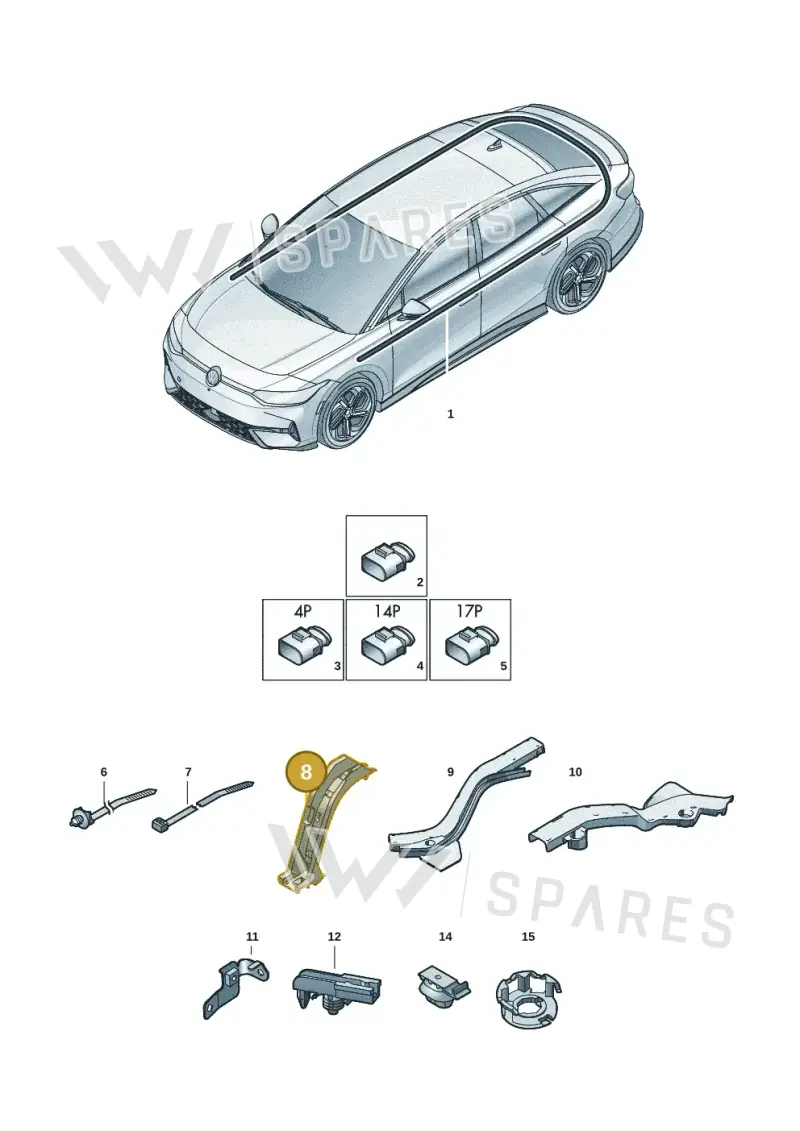 1EA971445 — Volkswagen ID.7 Limousine Pro (2023-) diagram 14b971900, position 8