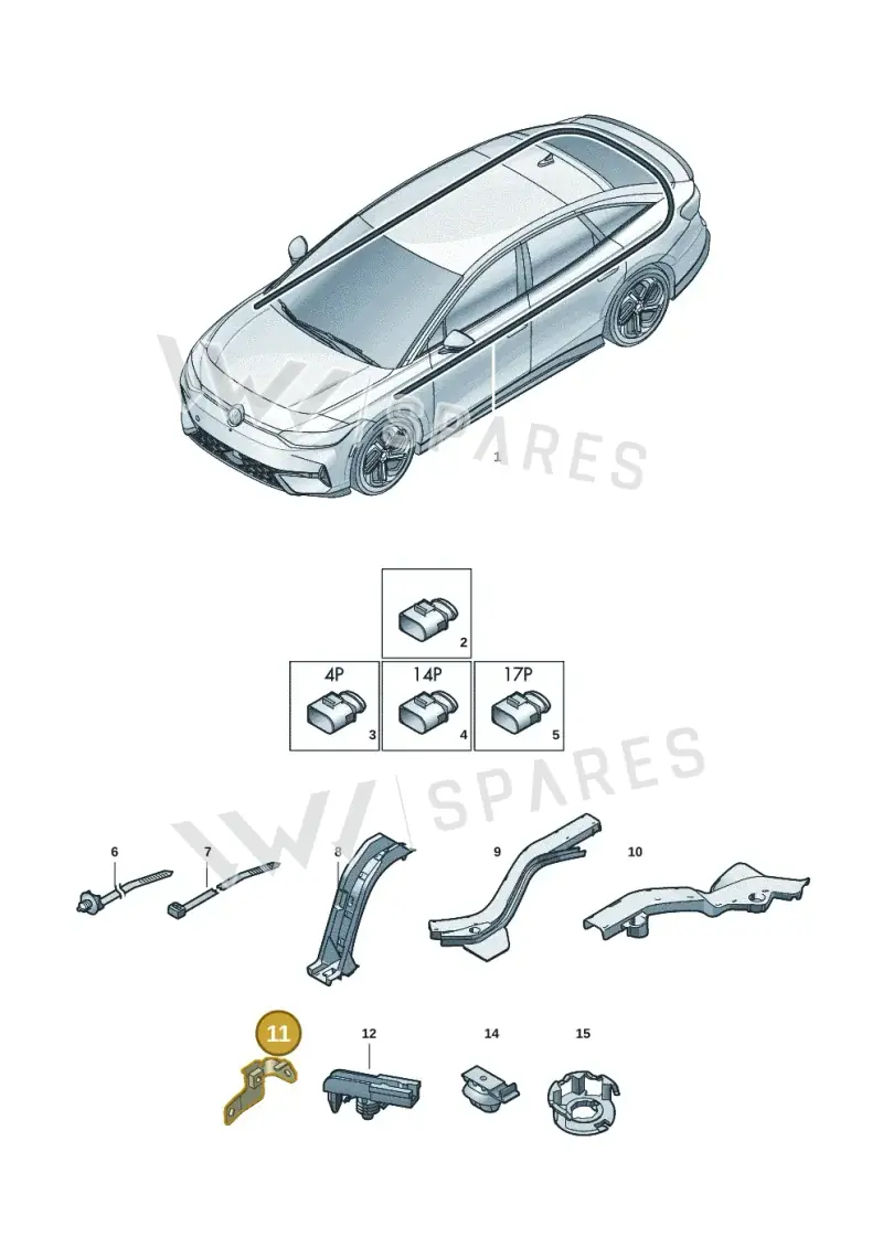 1EA971458J — Volkswagen ID.7 Limousine Pro (2023-) diagram 14b971900, position 11
