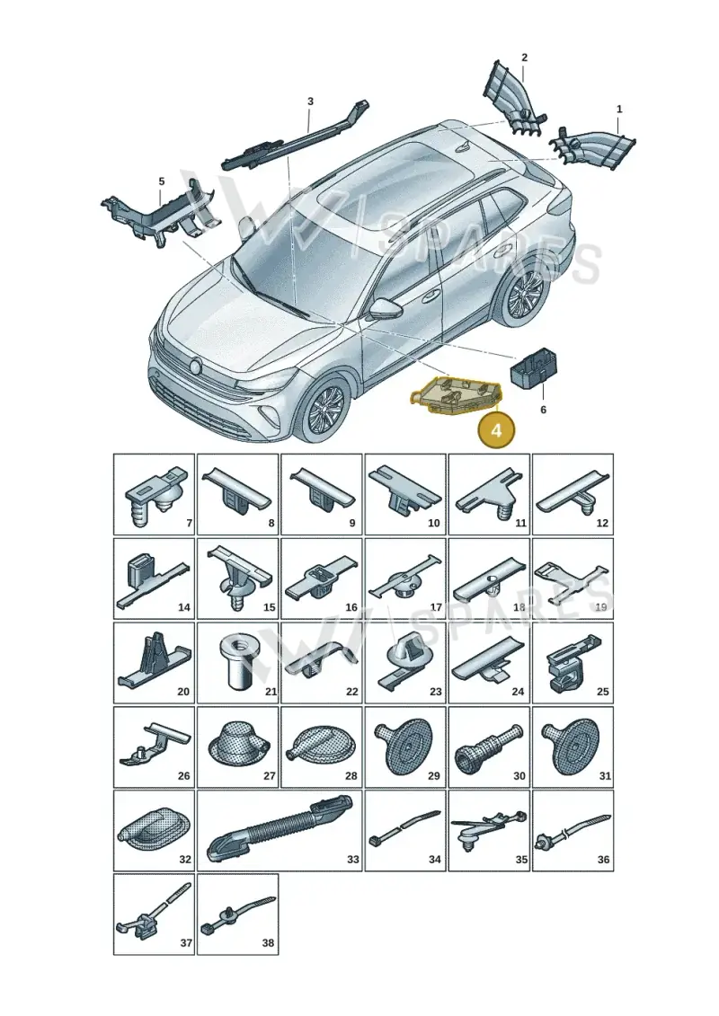 1EA971615S — Volkswagen Tiguan 2.0 (2023-) diagram 57x972001, position 4