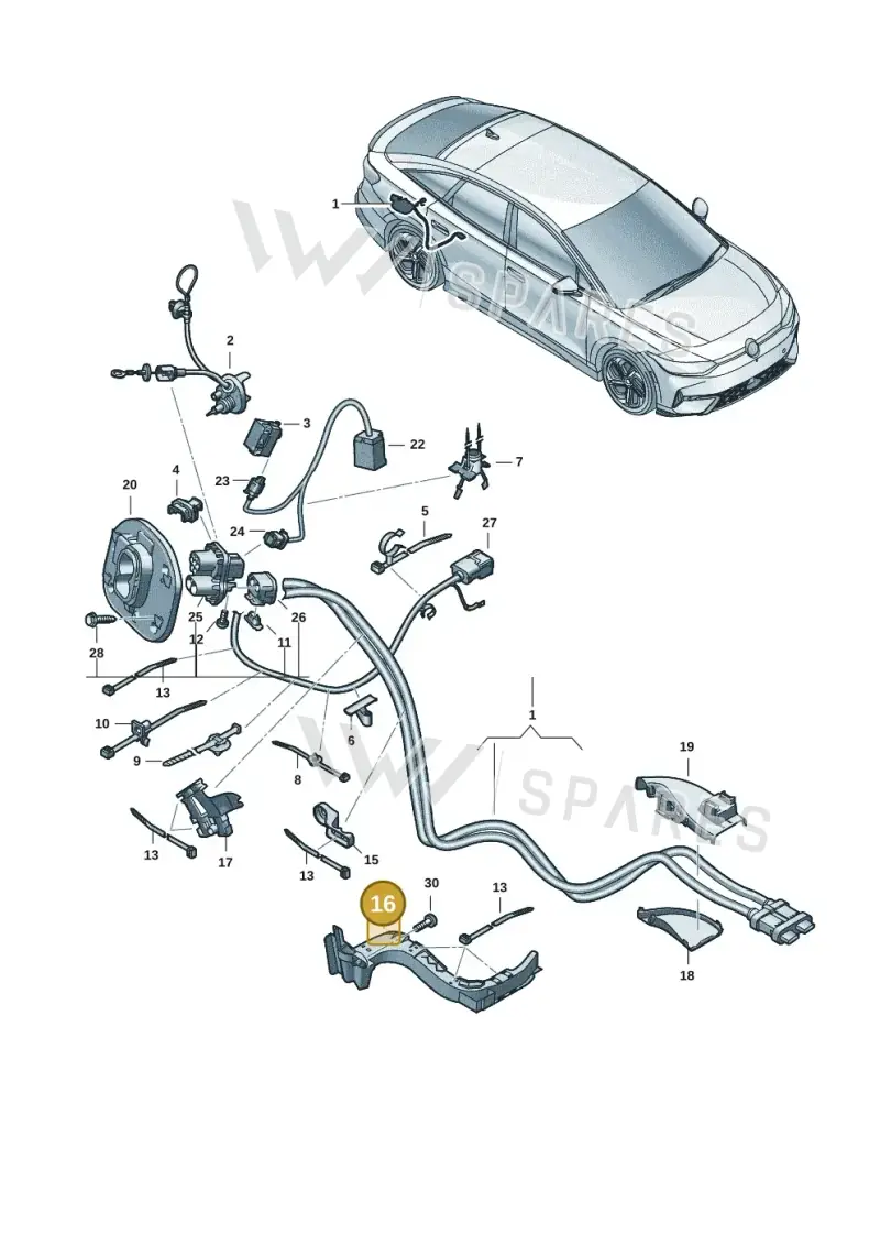 1EA971615T — Volkswagen ID.7 Limousine Pro (2023-) diagram 14b970150, position 16