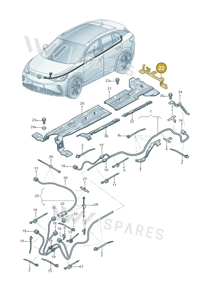 1EA971844A — Volkswagen ID.3 (2021-) diagram 10d970012, position 22