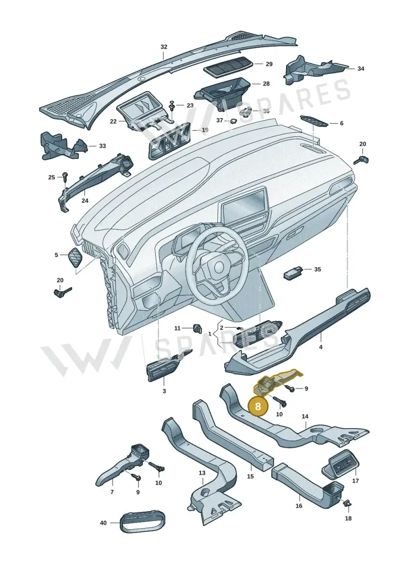 1EC819152B — Volkswagen ID.4 Pro (2020-2023) diagram 11a819300, position 8
