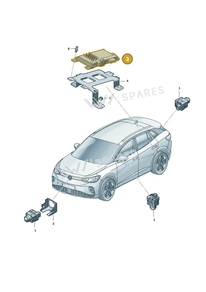 1EE907556A — Volkswagen ID.4 Pro (2020-2023) diagram 11a907020, position 3
