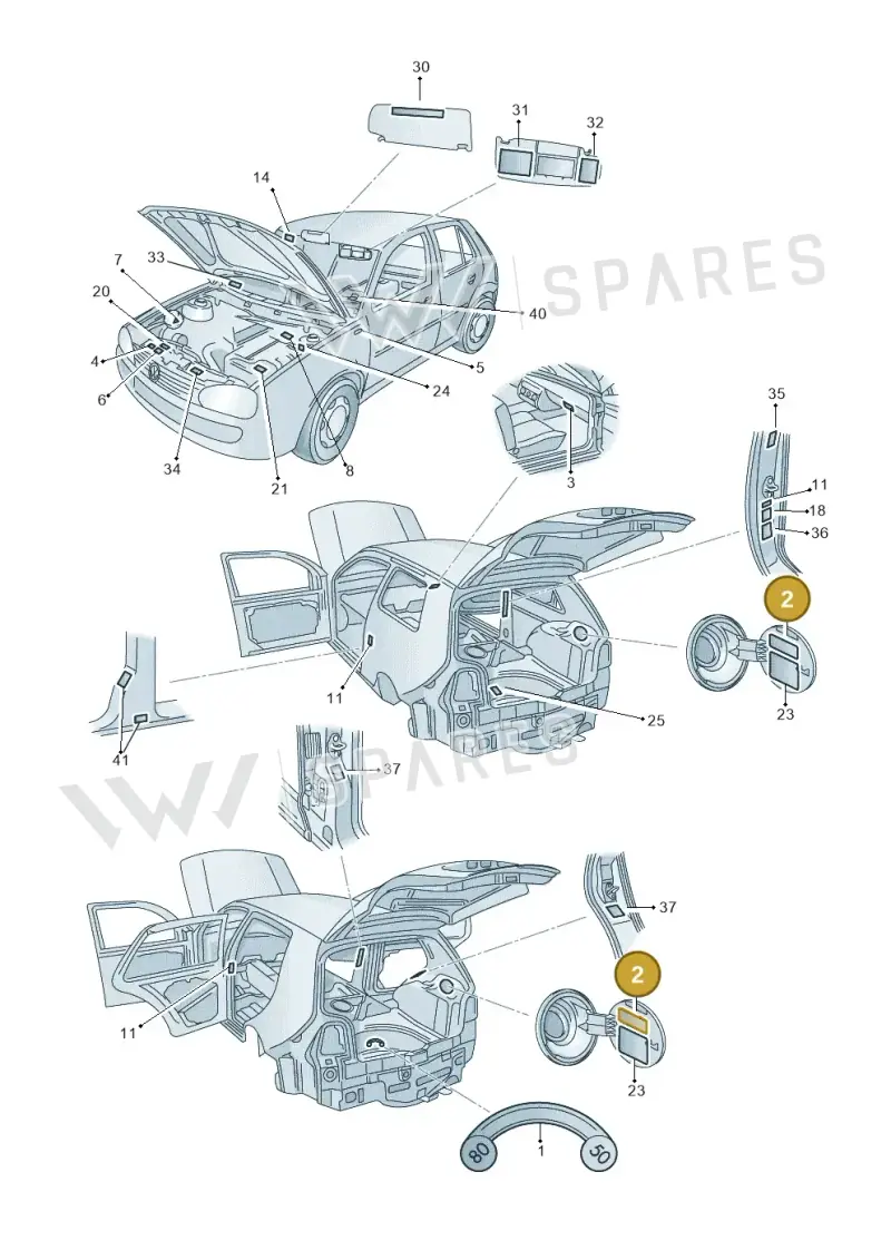 1H0010092L — Volkswagen Polo (2008-2009) diagram 203010000, position 2