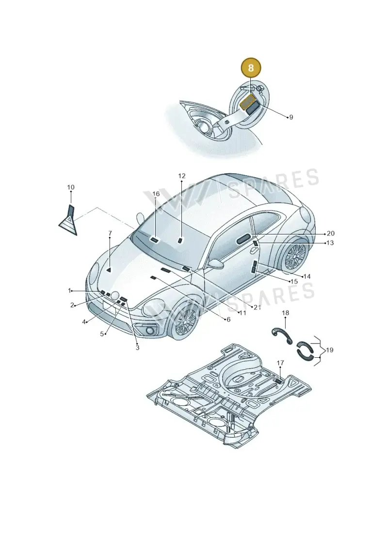 1H0010461T — Volkswagen New beetle (2011-2016) diagram 801010000, position 8