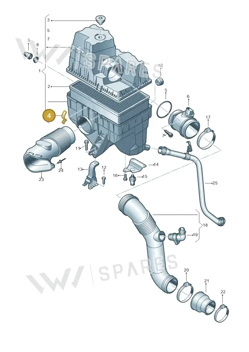 1H0129797 — Volkswagen Transp. caravelle (2008-2009) diagram 410129000, position 4