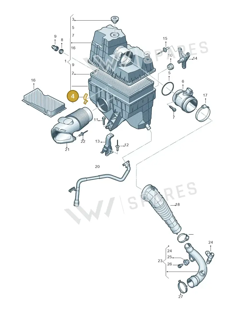 1H0129797 — Volkswagen Caravelle (2015-2019) diagram 731129000, position 4