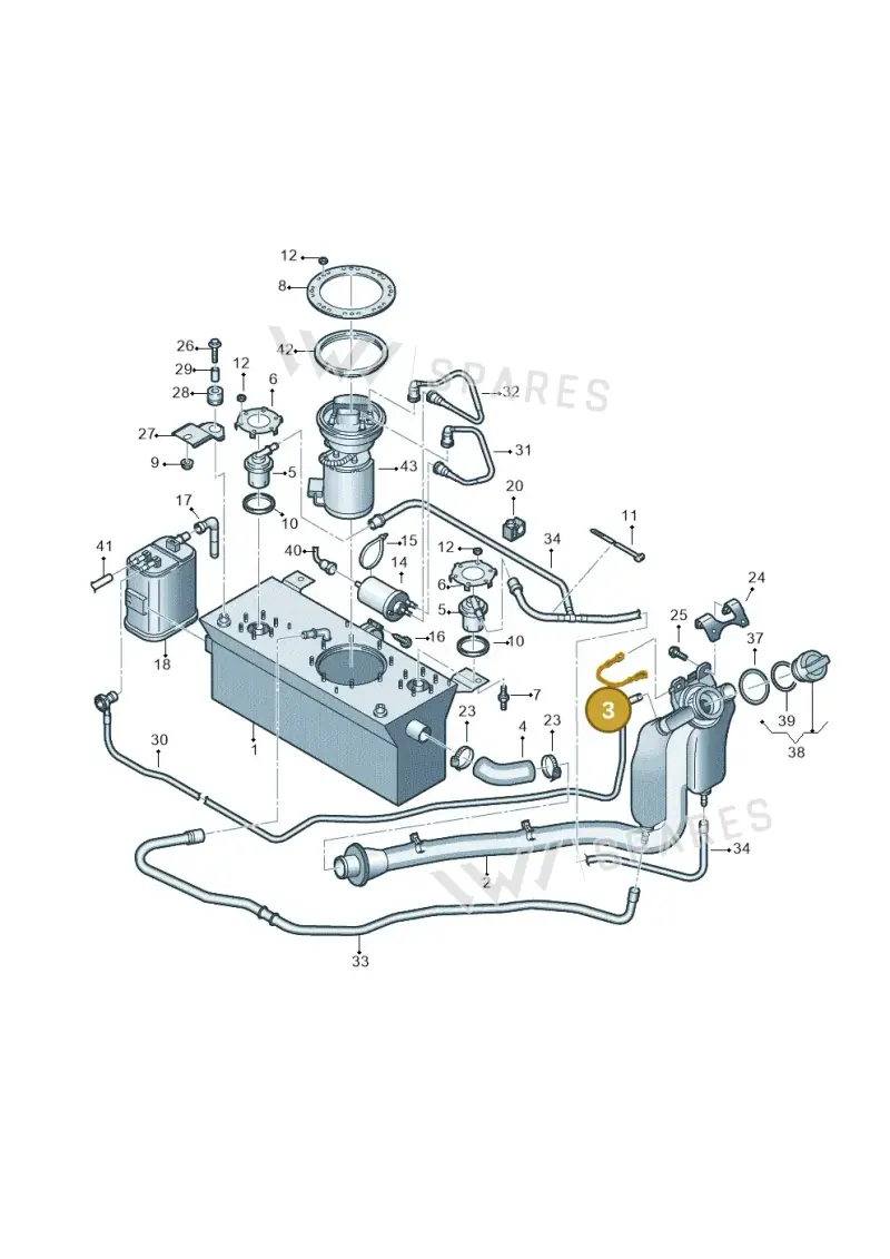 1H0201142D — Volkswagen Caddy kombi (2015-2020) diagram 866201500, position 3