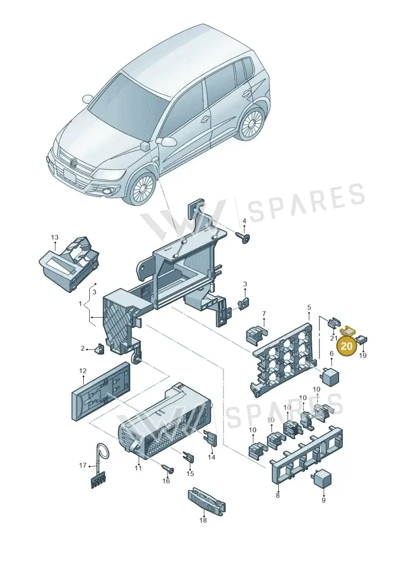 1H0937530 — Volkswagen Tiguan 4Motion (2011-2018) diagram 719937100, position 20