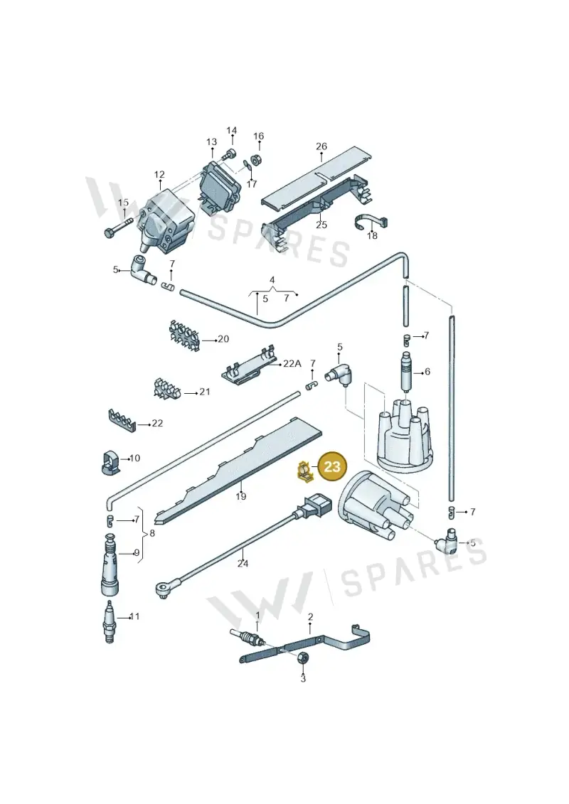 1H0971787 — Volkswagen POLO CLASSIC/VARIANT (1996-1999) diagram 121905100, position 23