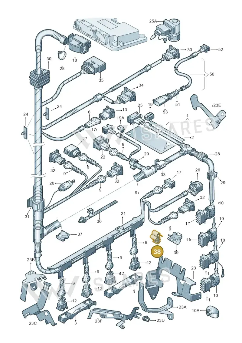 1H0971847A — Volkswagen New Beetle Cabrio. (2003-2005) diagram 203971100, position 38