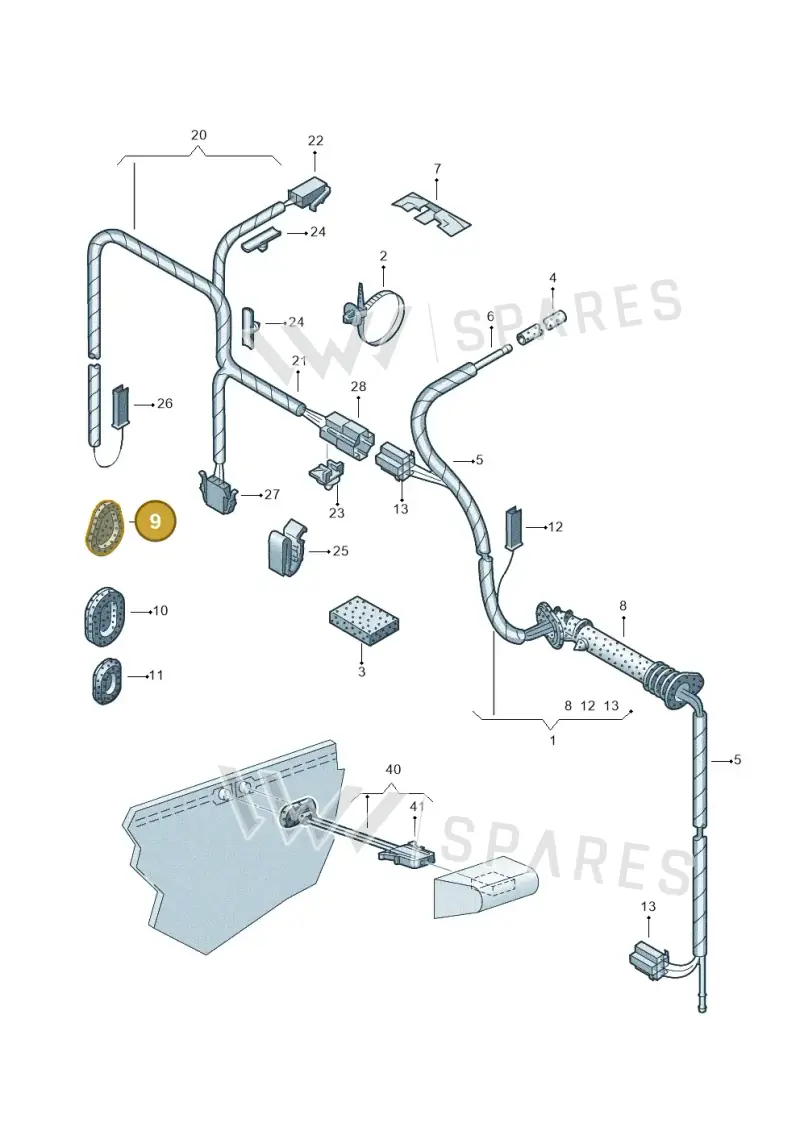 1H0971908E — Volkswagen POLO (1999-2001) diagram 158972820, position 9