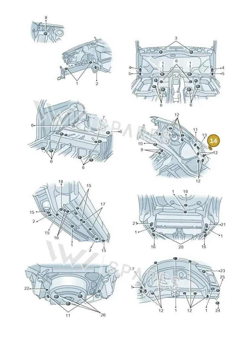 1H0971908E — Volkswagen New Beetle             06> (2005-) diagram 194803350, position 14
