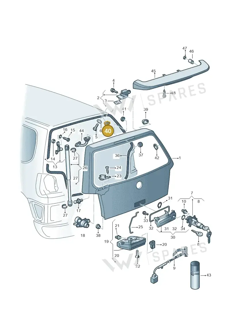 1H0971908E — Volkswagen POLO (1999-2001) diagram 240827200, position 40