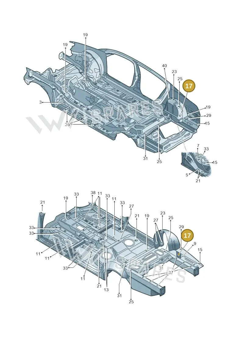 1H0971908E — Volkswagen Passat CC (2011-2016) diagram 460803360, position 17