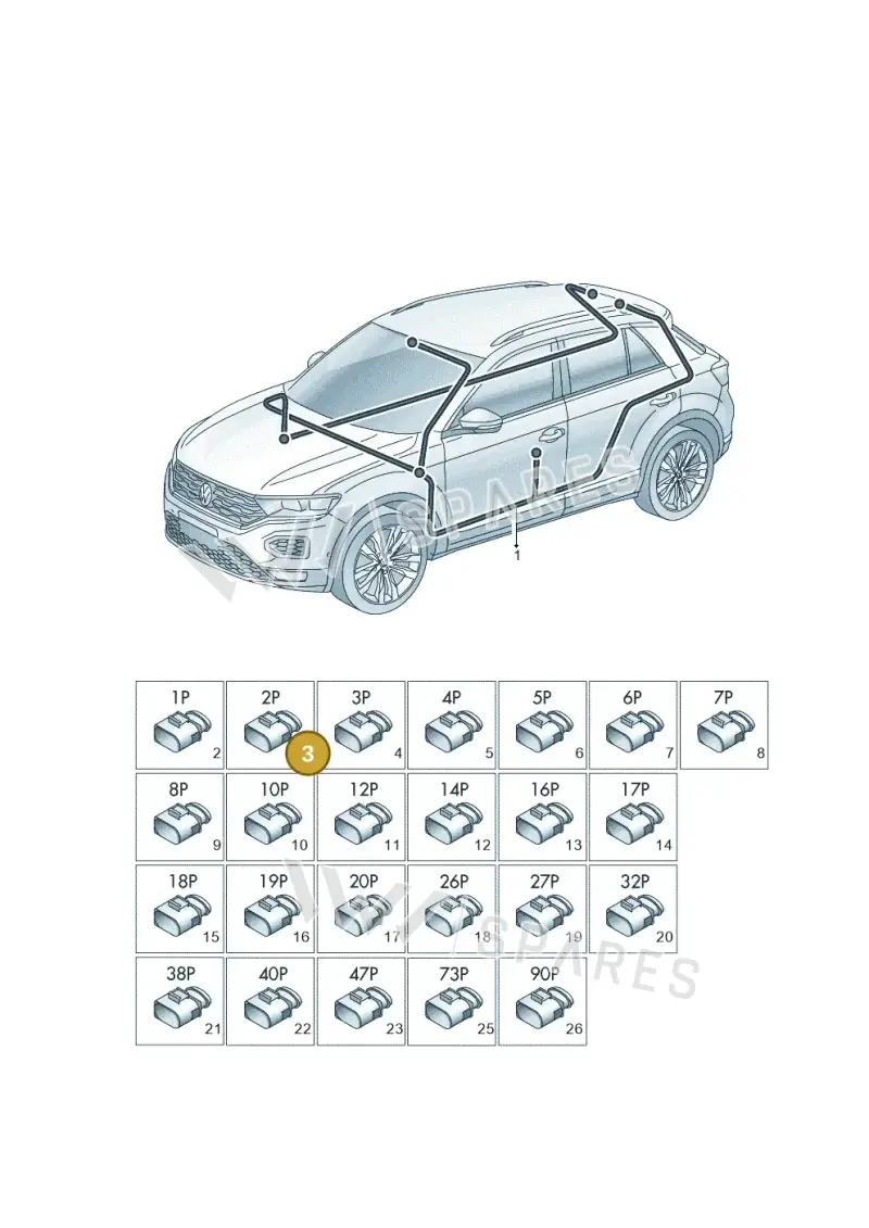 1H0972702A — Volkswagen T-Roc BlueMotion (2017-2024) diagram 813971810, position 3