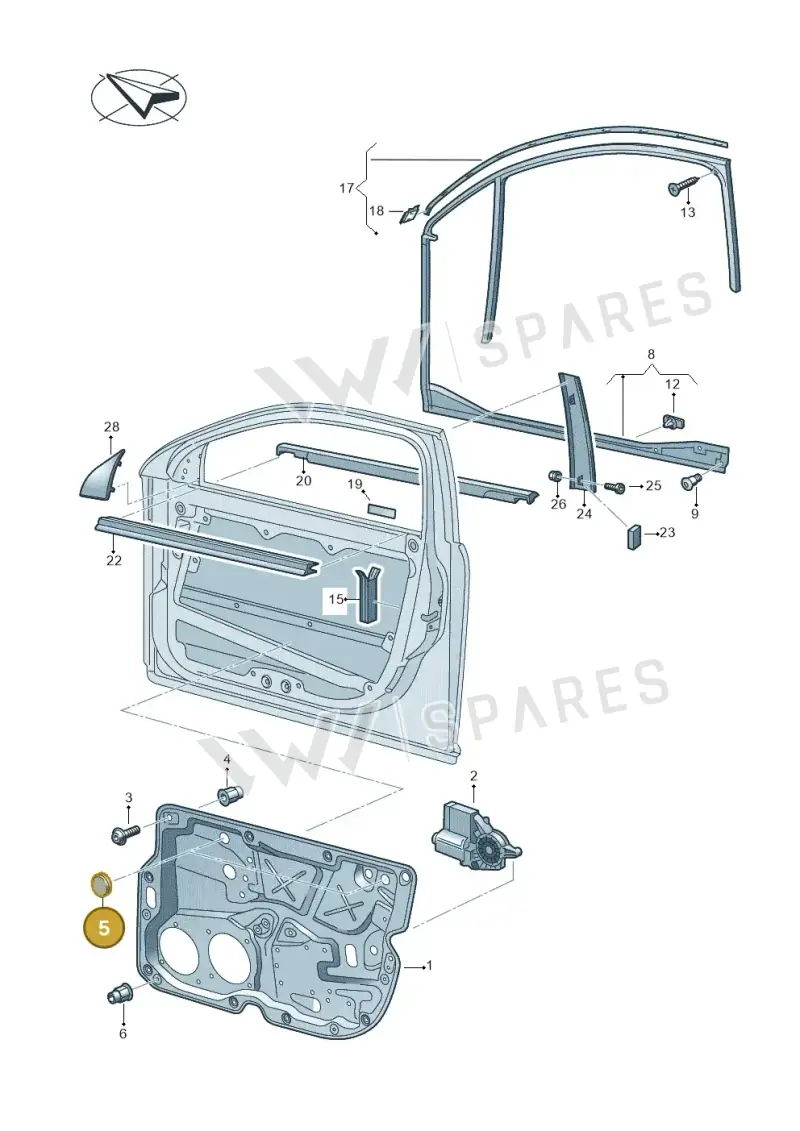 1H4971908A — Volkswagen Phaeton 4motion (2010-2016) diagram 258837600, position 5