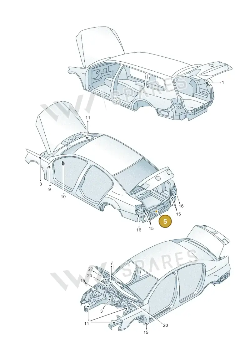 1H4971908A — Volkswagen Passat saloon (2010-2015) diagram 702803350, position 5