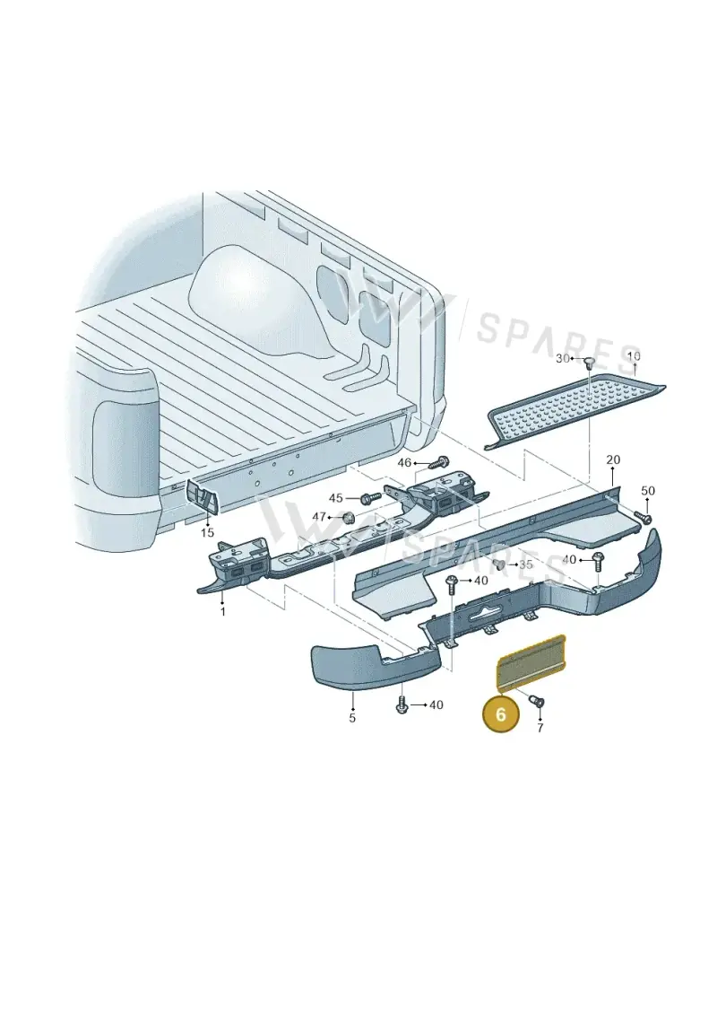 1H6943199 — Volkswagen Amarok twin cab (2012-2016) diagram 683807500, position 6