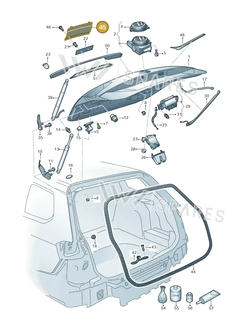 1H6943199 — Volkswagen Passat saloon (2014-2024) diagram 793827300, position 45