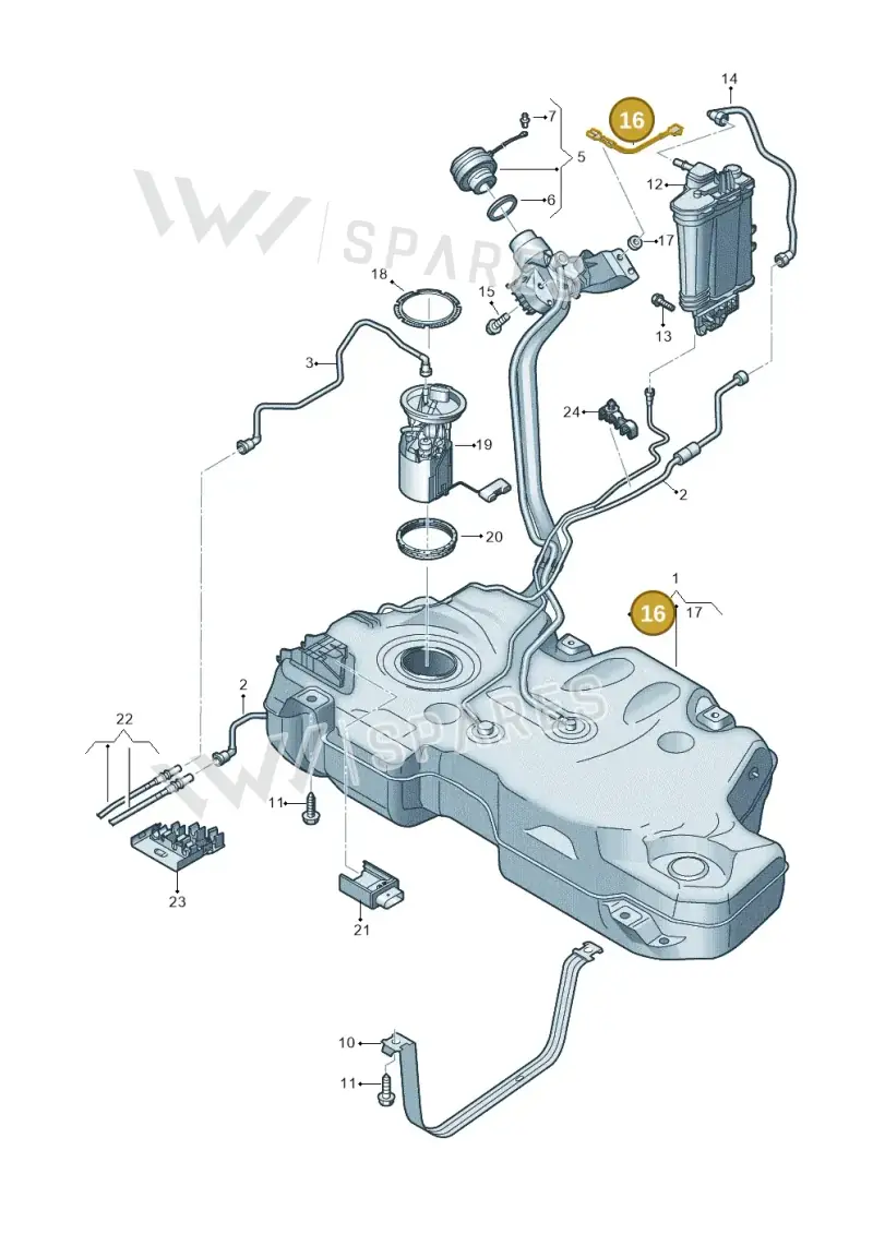 1H9201142B — Volkswagen T-Cross 1,0 (2018-2024) diagram 587201042, position 16