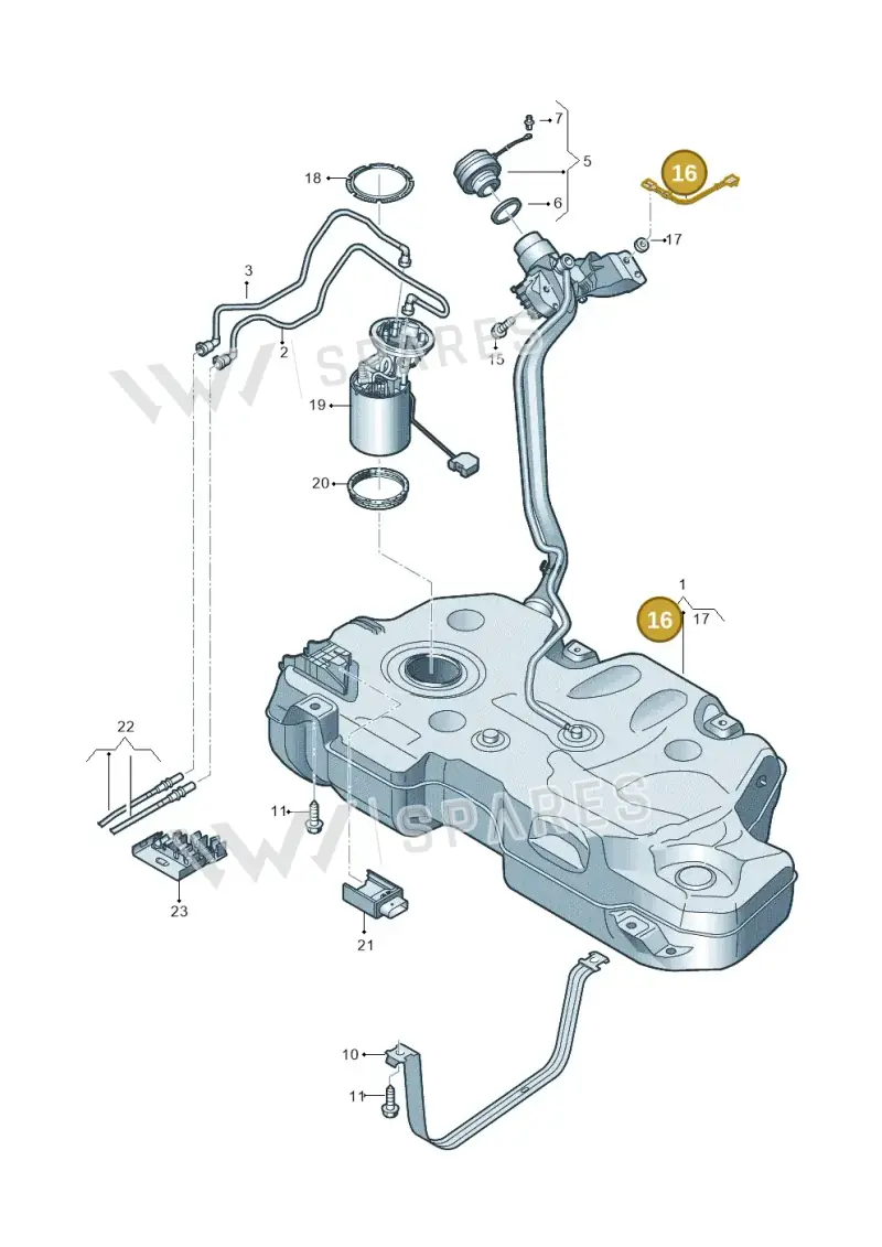 1H9201142B — Volkswagen T-Cross 1,0 (2018-2024) diagram 837201600, position 16
