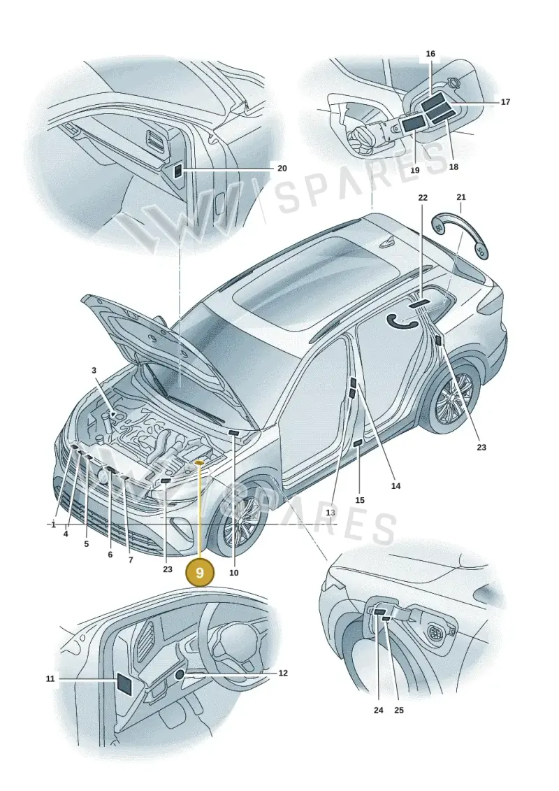 1J0010232C — Volkswagen Tiguan 2.0 (2023-) diagram 57x010000, position 9