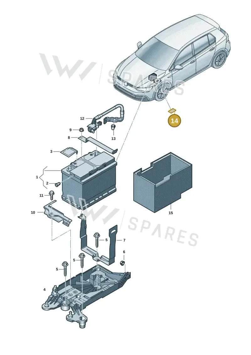 1J0010232C — Volkswagen Golf 2.0 BlueMotion (2019-2024) diagram 5h0915000, position 14